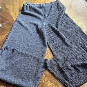 Zara Black Textured Wide Leg Pants